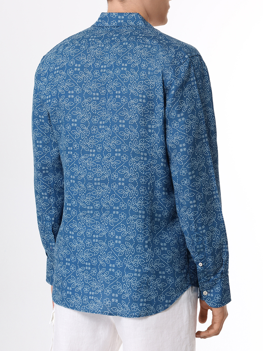 Рубашка Slim Fit льняная MC2 SAINT BARTH PAMPLONA - LINEN SASHIKO 61, размер 52, цвет принт - фото 4