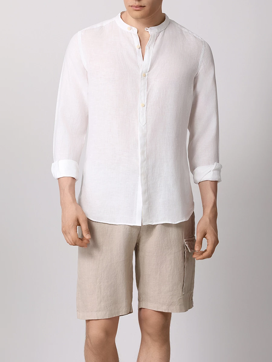 Рубашка льняная MC2 SAINT BARTH NAXOS - LINEN 01 WHITE, размер 54, цвет белый - фото 2