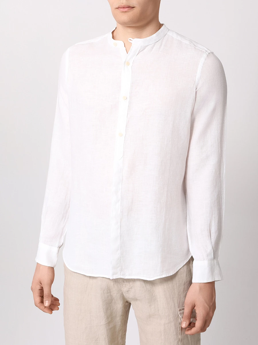 Рубашка льняная MC2 SAINT BARTH NAXOS - LINEN 01 WHITE, размер 54, цвет белый - фото 4