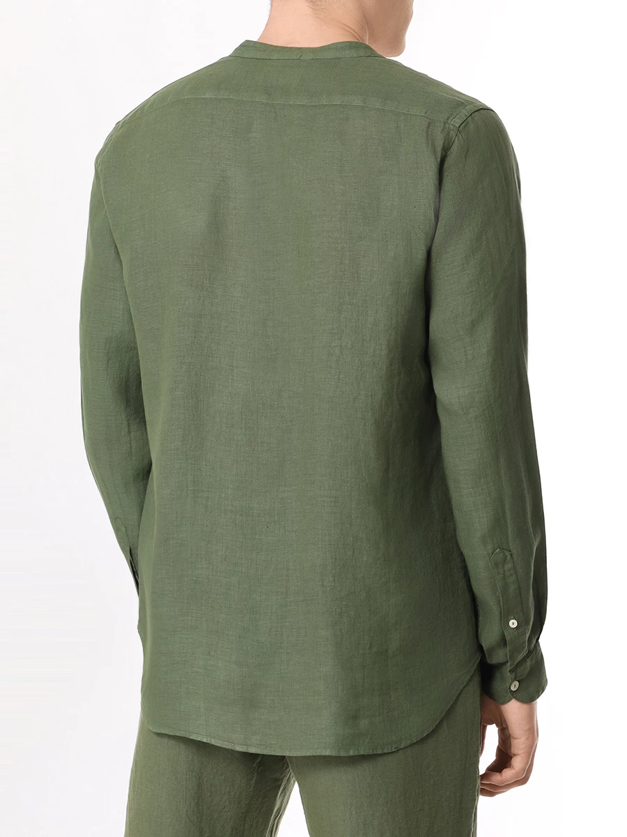 Рубашка льняная MC2 SAINT BARTH NAXOS - LINEN 52 MILITARY, размер 48, цвет зеленый - фото 3