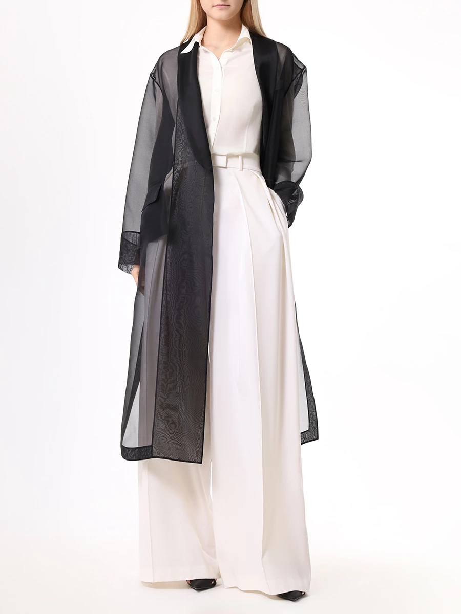 Плащ шелковый GOOROO TC001-2000-900-SS24 Черный  Фото 2