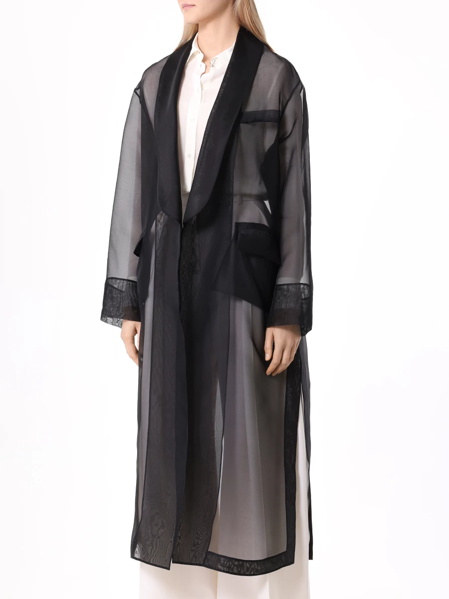Плащ шелковый GOOROO TC001-2000-900-SS24 Черный  Фото 4