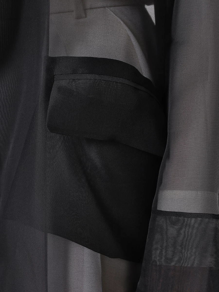 Плащ шелковый GOOROO TC001-2000-900-SS24 Черный  Фото 5