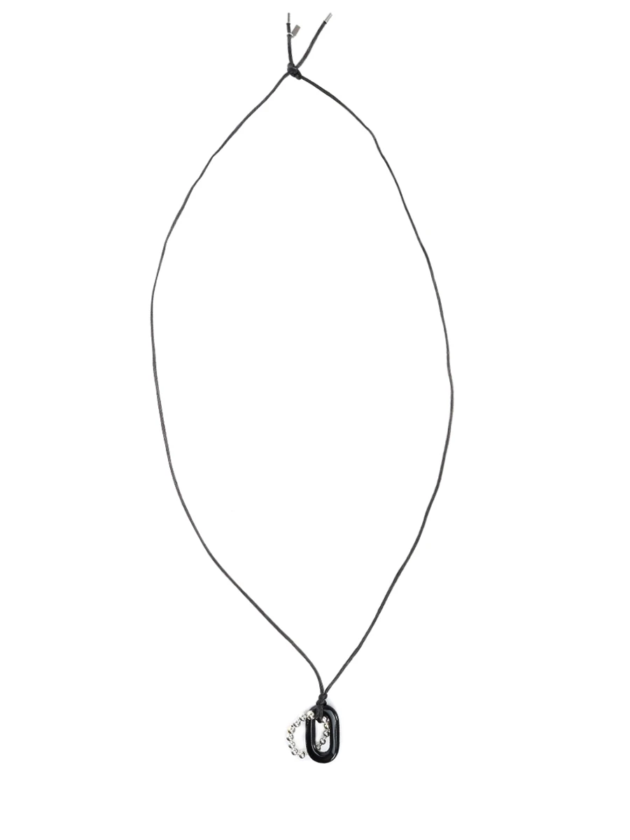

Колье из серебра и агата, Черный, 2424-191