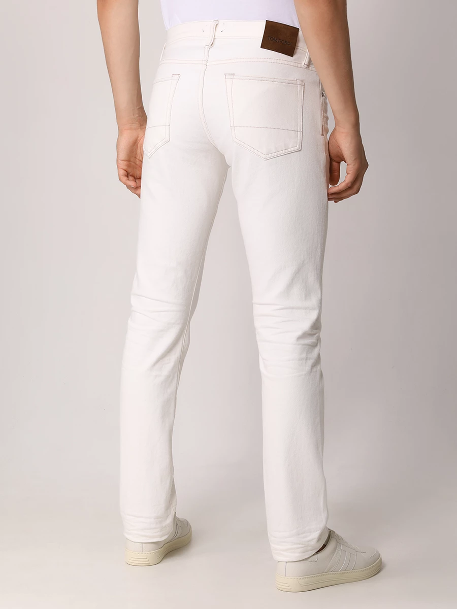 Джинсы Slim Fit хлопковые TOM FORD DPS001-DMC014S23 Кремовый  Фото 3