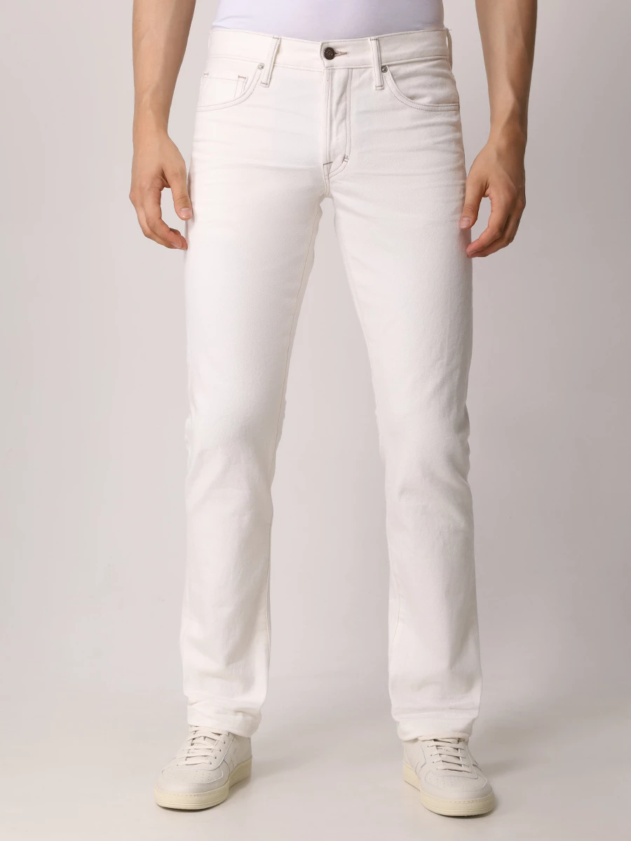 Джинсы Slim Fit хлопковые TOM FORD DPS001-DMC014S23 Кремовый  Фото 4