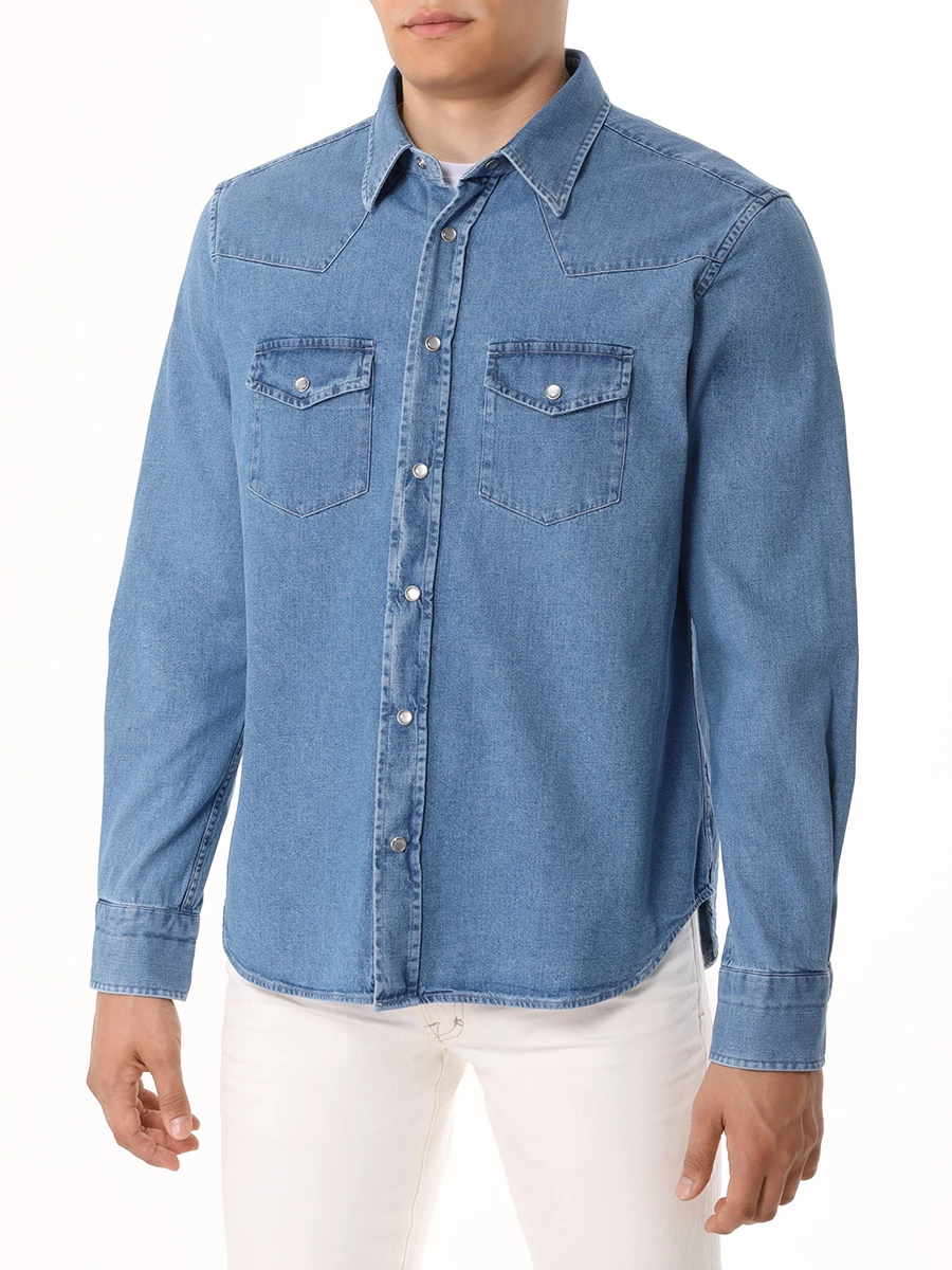 Рубашка Regular Fit джинсовая TOM FORD HDS001-FMC032S23 Синий  Фото 4