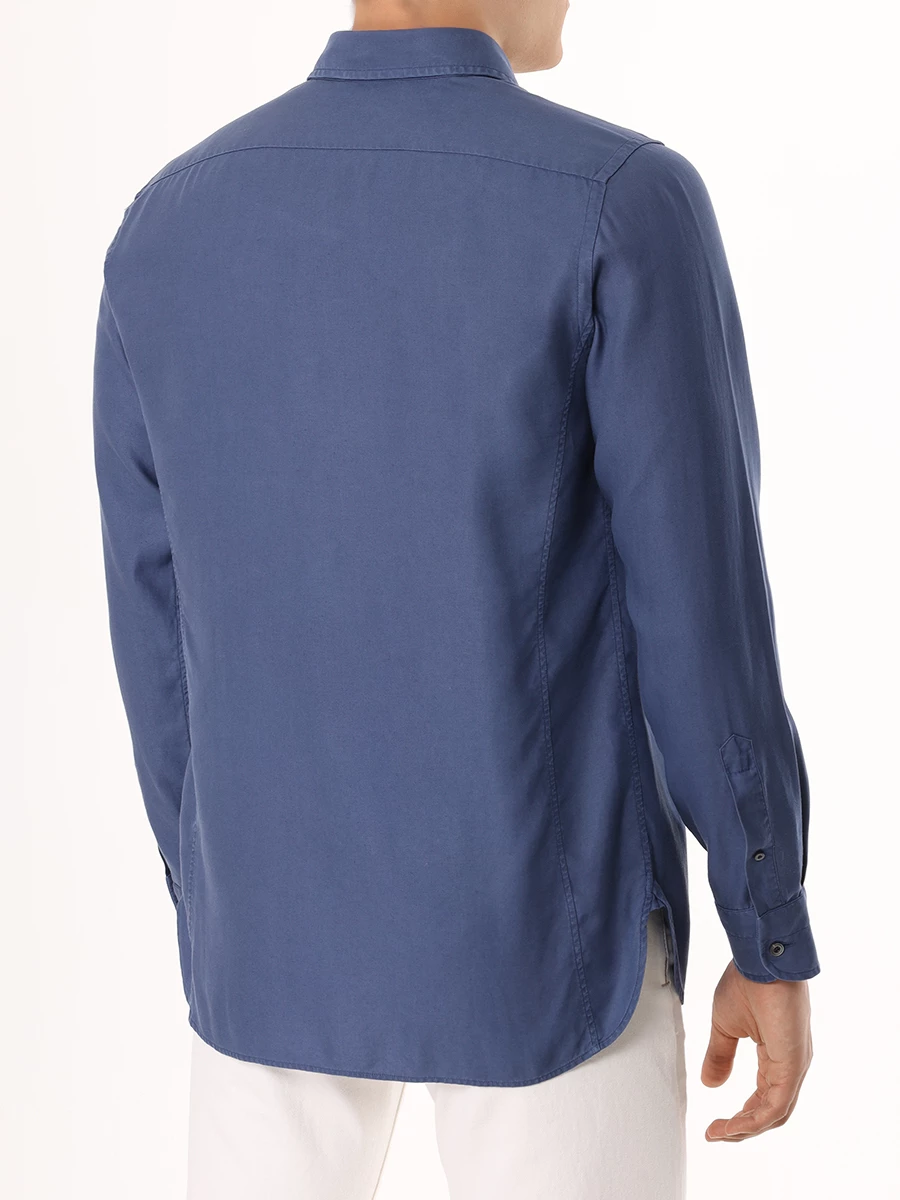 Рубашка Regular Fit из лиоцелла TOM FORD HSO001-FMT001 Синий  Фото 3