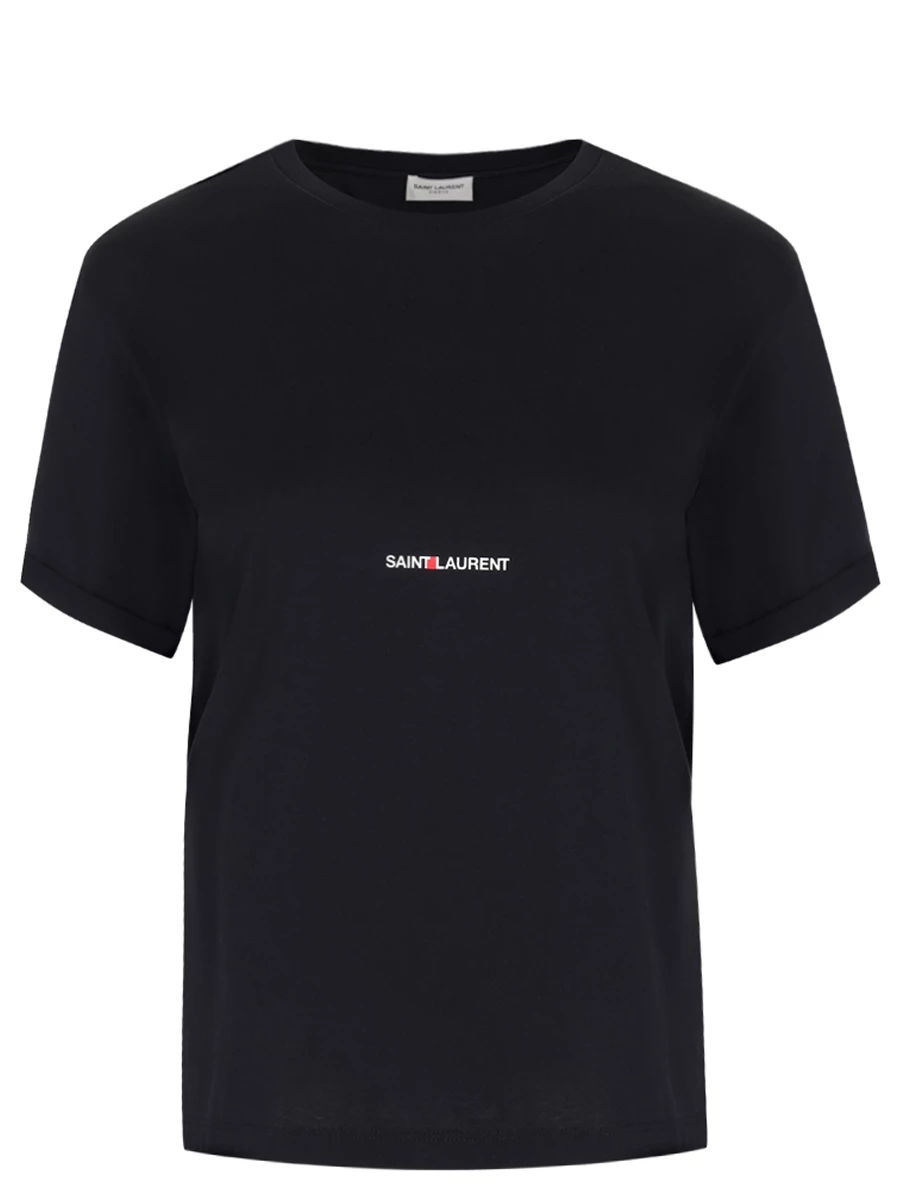 Футболка хлопковая SAINT LAURENT 460876YB2DQ 1000 Черный 
