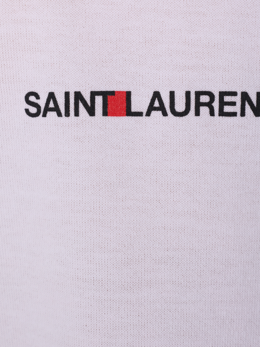 Футболка хлопковая SAINT LAURENT 460876YB2DQ 9000 Белый  Фото 6