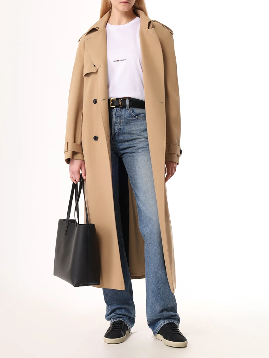 Футболка хлопковая SAINT LAURENT 460876YB2DQ 9000 Белый  Фото 2