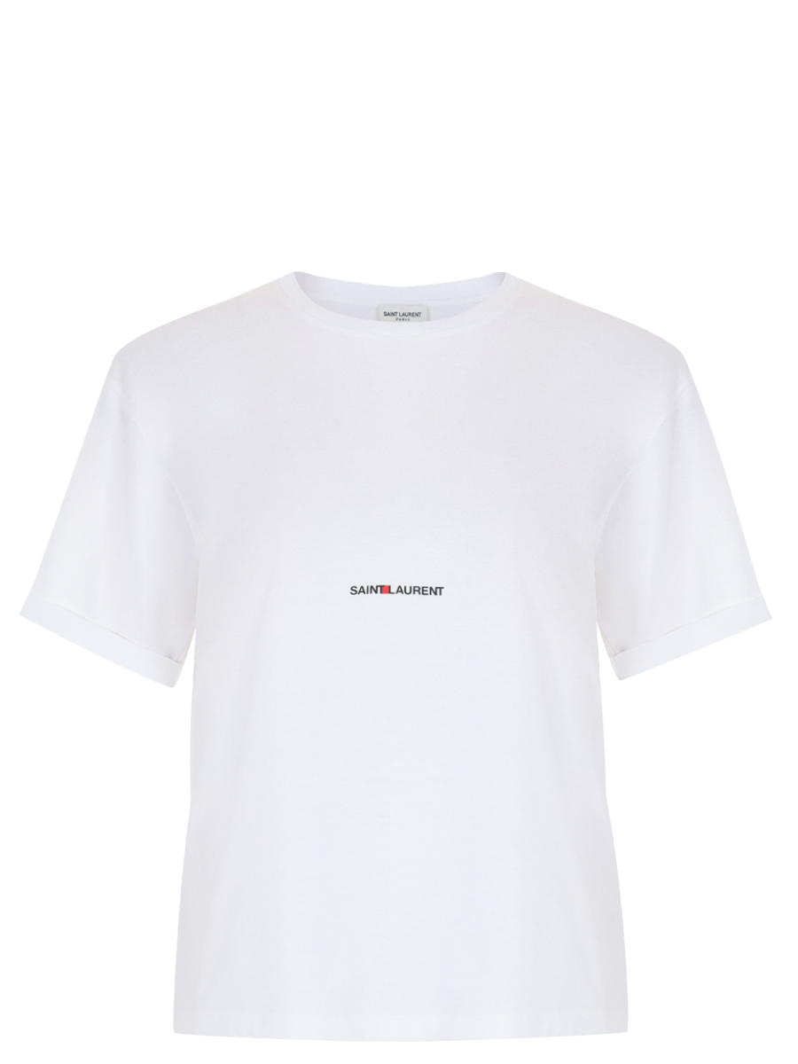 Футболка хлопковая SAINT LAURENT 460876YB2DQ 9000 Белый 