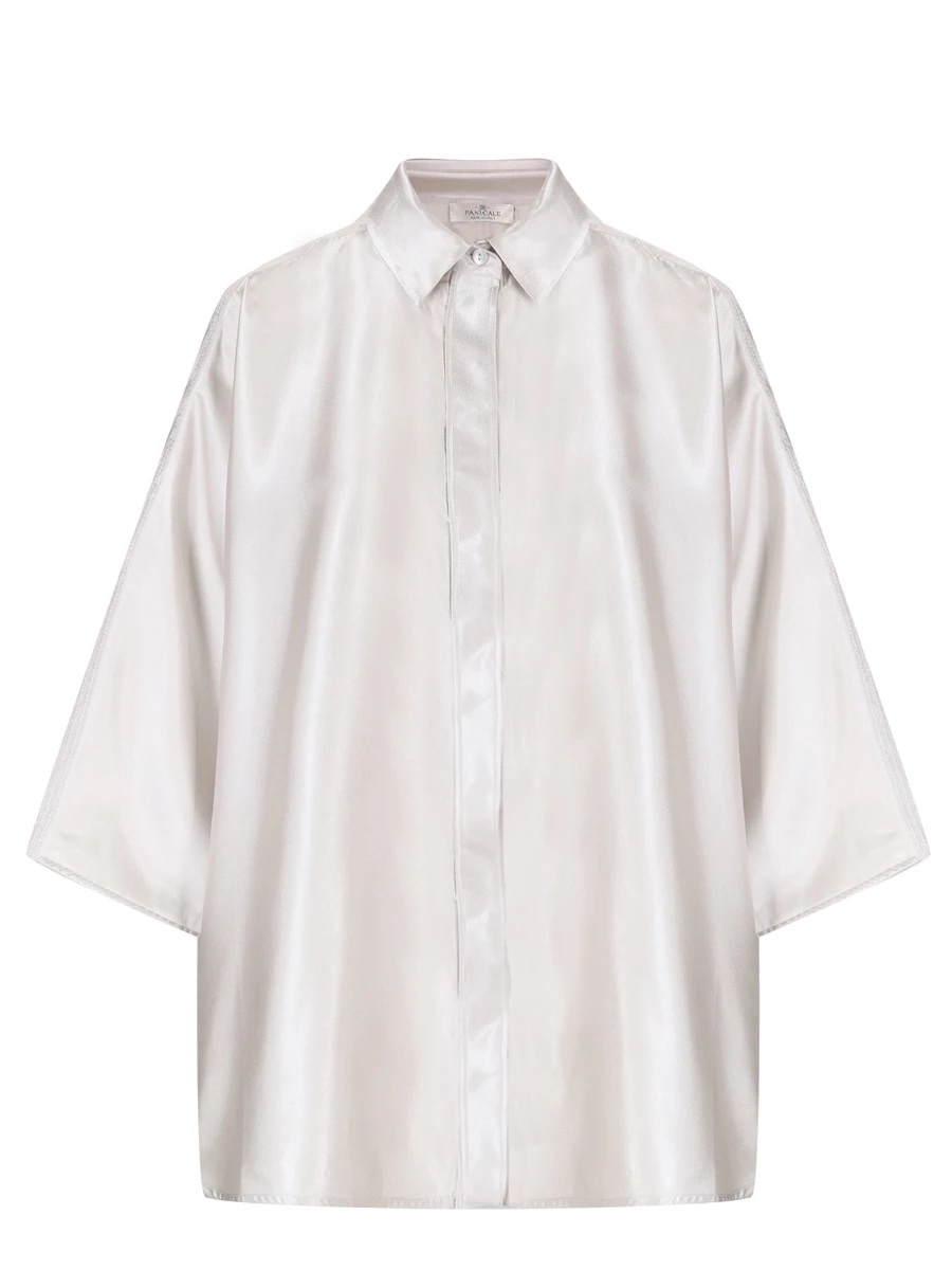 Блуза атласная PANICALE D341277CAM Светло, размер 48, цвет серый - фото 1
