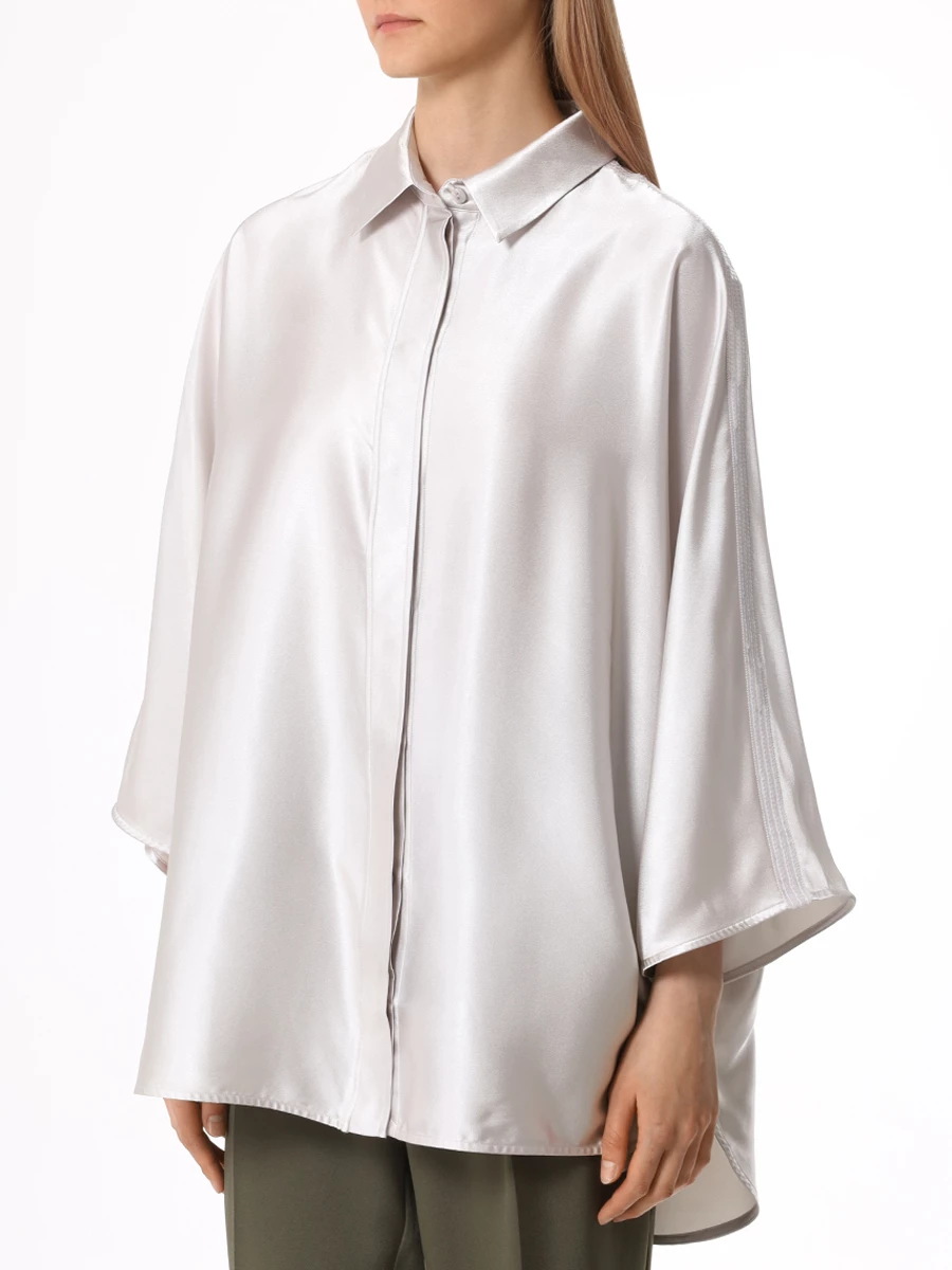Блуза атласная PANICALE D341277CAM Светло, размер 48, цвет серый - фото 4