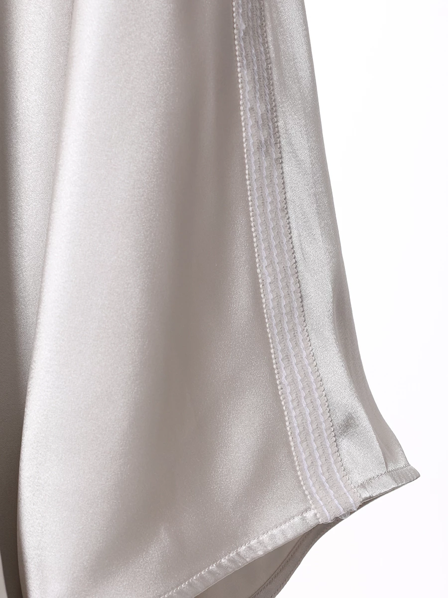 Блуза атласная PANICALE D341277CAM Светло, размер 48, цвет серый - фото 5