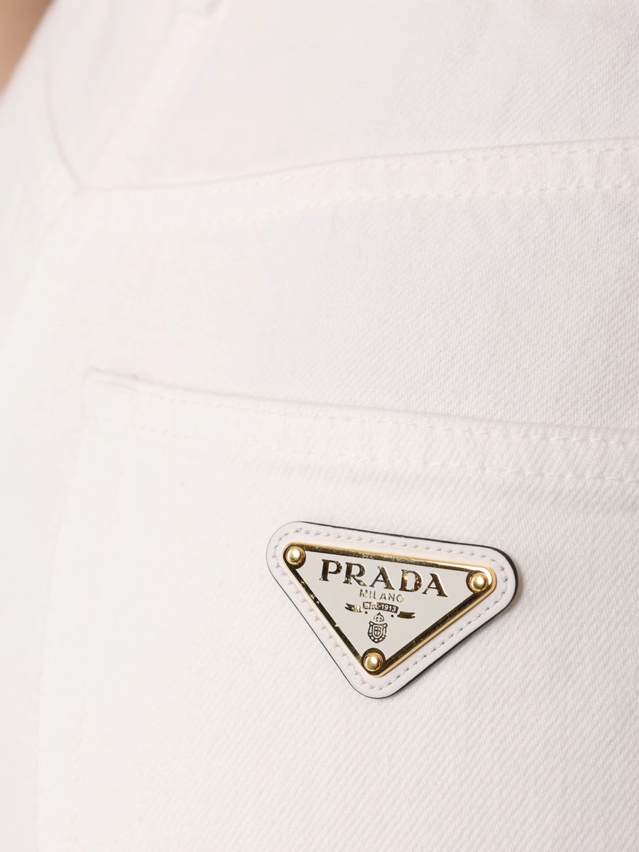 Джинсы хлопковые PRADA GFP507 14LW F01CD Белый  Фото 6