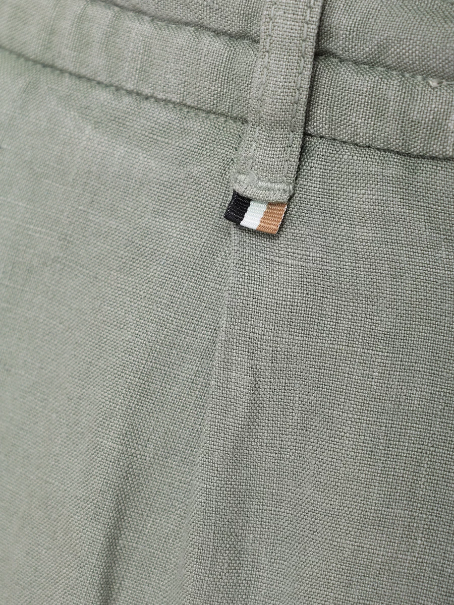 

Брюки Slim Fit льняные, Зеленый, 50514103/374