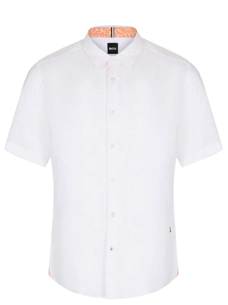 Рубашка Regular Fit льняная BOSS 50515156/100, размер 52, цвет белый 50515156/100 - фото 1