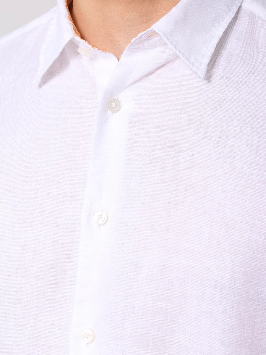 Рубашка Regular Fit льняная BOSS 50515156/100, размер 52, цвет белый 50515156/100 - фото 5