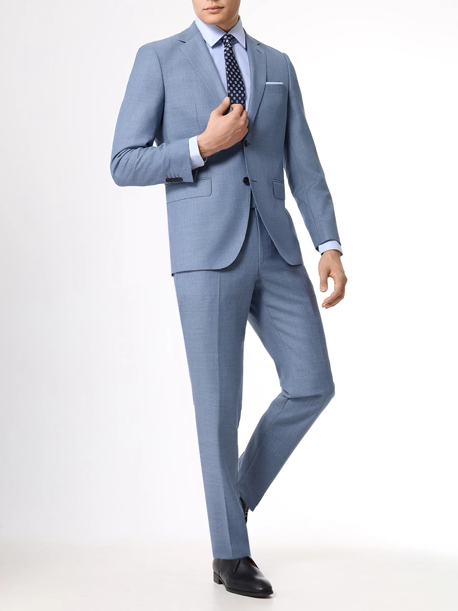 Костюм Regular Fit шерстяной BOSS 50514634/438 Голубой  Фото 2