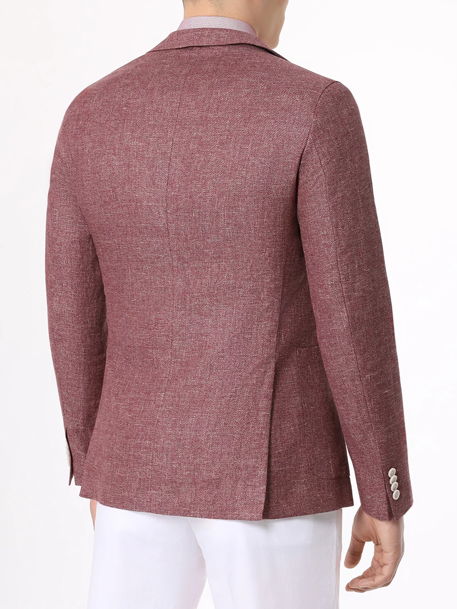 Пиджак Slim Fit льняной BOSS 50514618/248 Бордовый  Фото 3