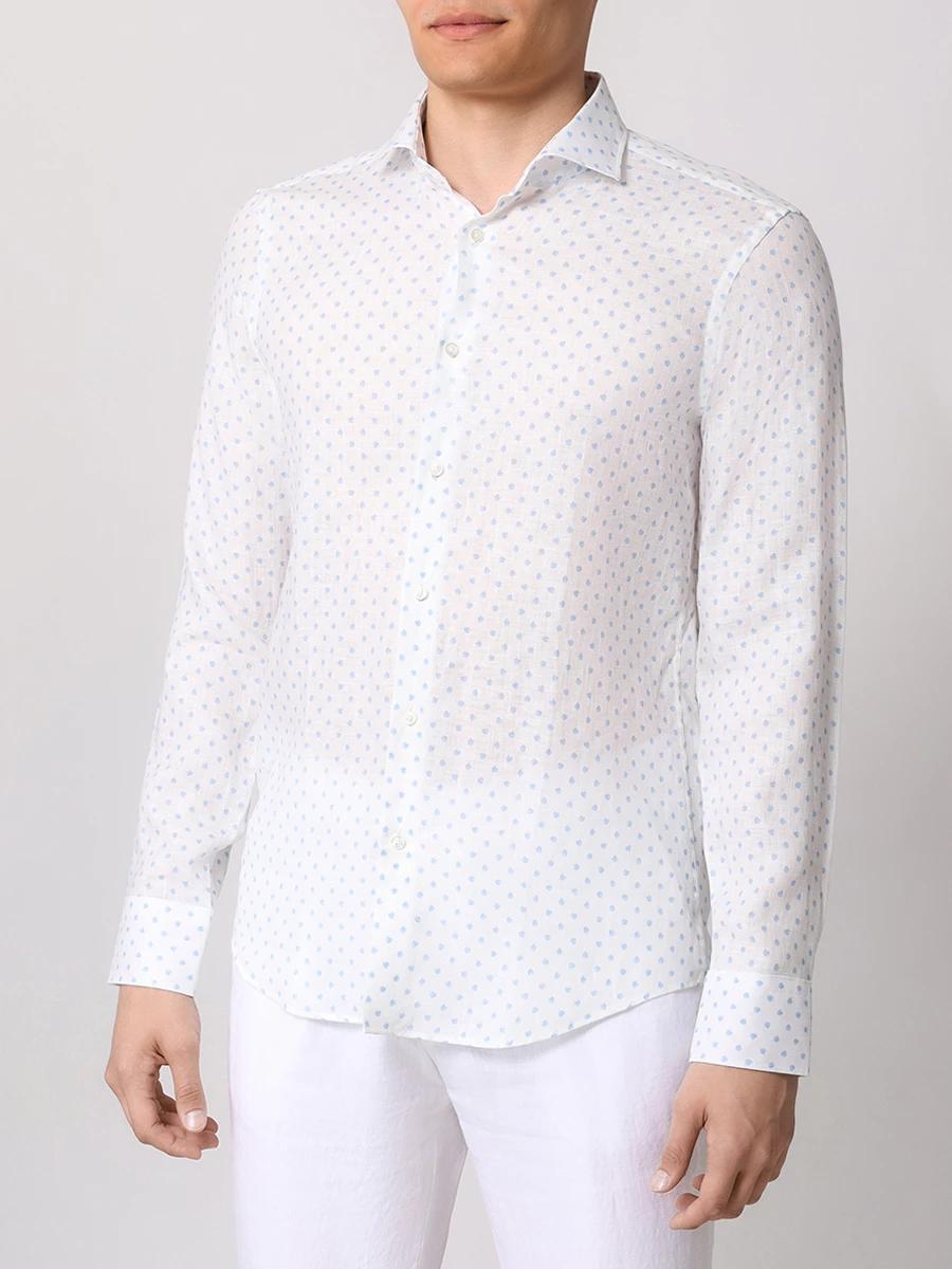 Рубашка Regular Fit льняная BOSS 50514898/100 Белый  Фото 4