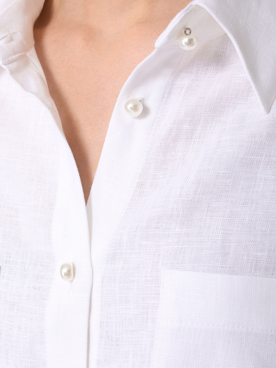 Рубашка льняная ALINE AL070702, размер 40, цвет белый - фото 5