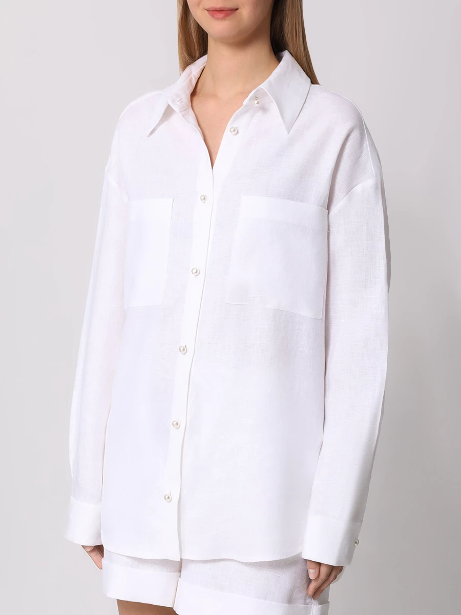 Рубашка льняная ALINE AL070702, размер 40, цвет белый - фото 4