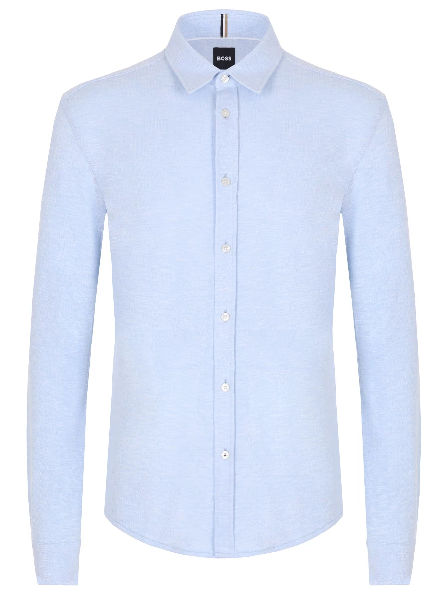Рубашка Slim Fit хлопковая BOSS 50513759/450, размер 50, цвет голубой 50513759/450 - фото 1