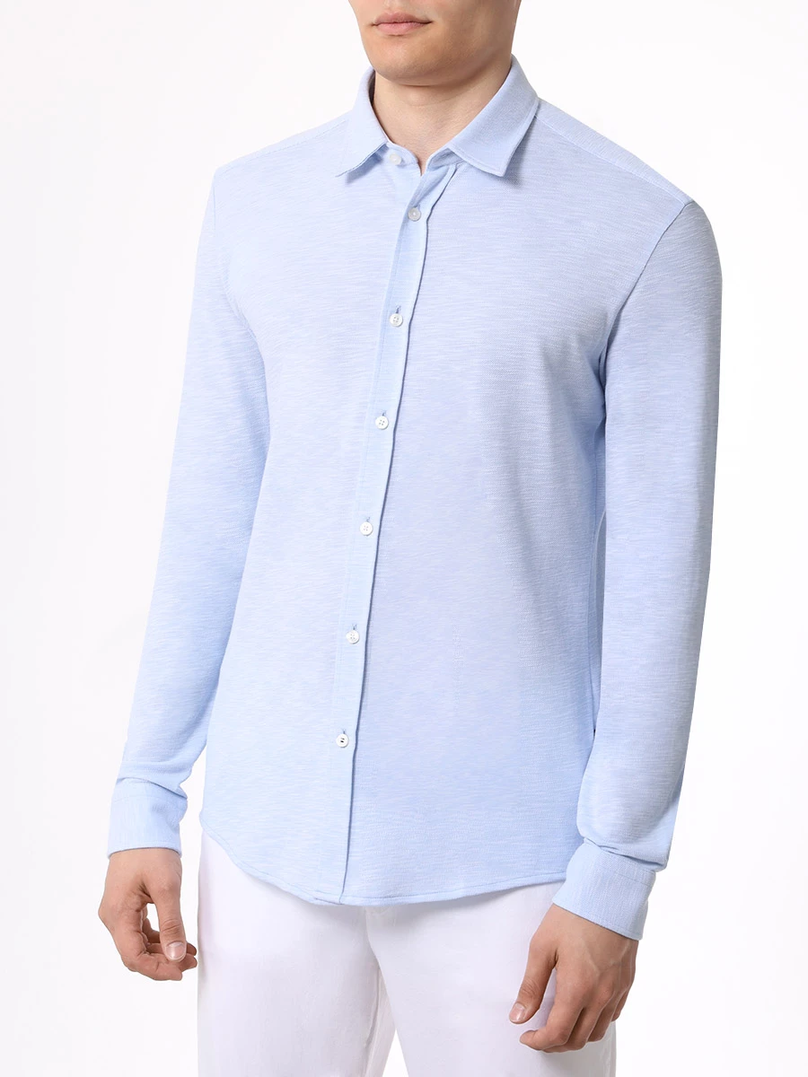 Рубашка Slim Fit хлопковая BOSS 50513759/450, размер 50, цвет голубой 50513759/450 - фото 4