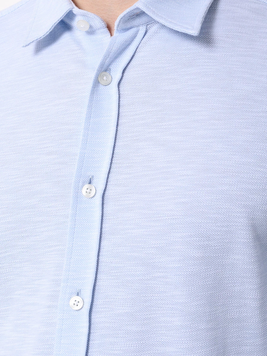 Рубашка Slim Fit хлопковая BOSS 50513759/450, размер 50, цвет голубой 50513759/450 - фото 5