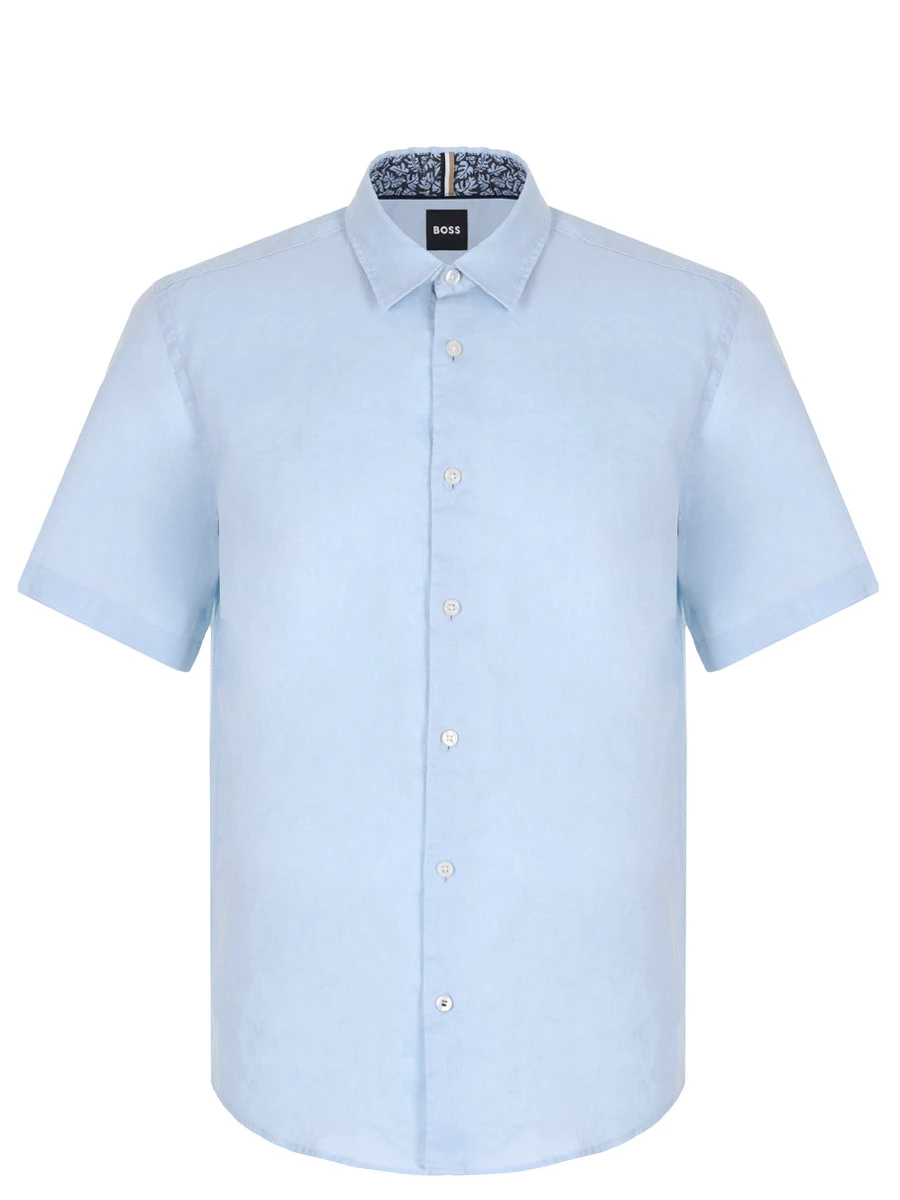 Рубашка Regular Fit льняная BOSS 50515156/450, размер 46, цвет голубой 50515156/450 - фото 1