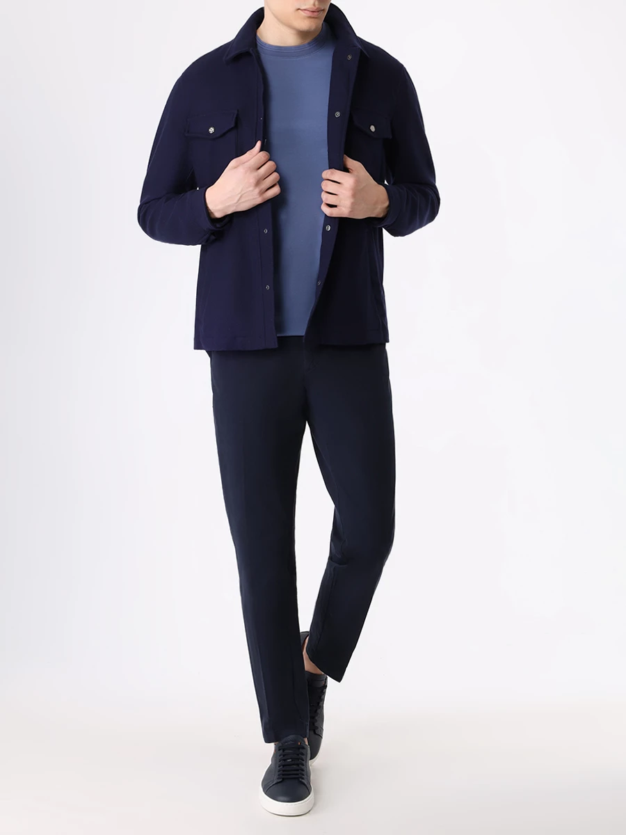 Брюки Regular Tapered хлопковые BOSS 50497787/404 Синий  Фото 2