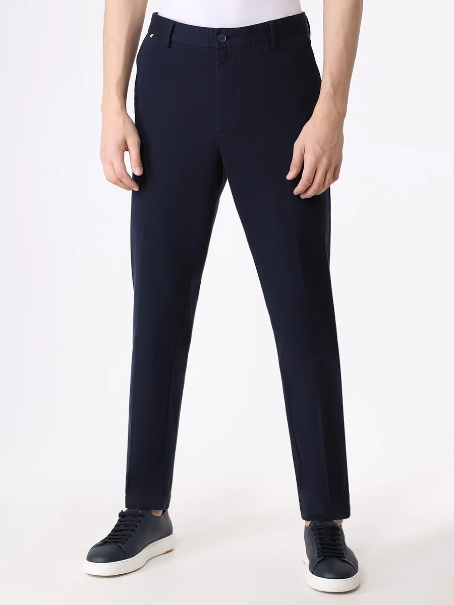 Брюки Regular Tapered хлопковые BOSS 50497787/404 Синий  Фото 4
