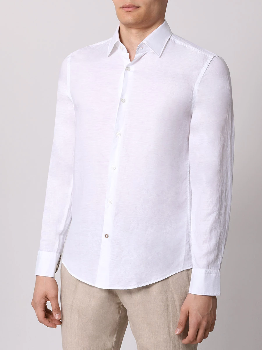 Рубашка Casual Fit BOSS 50513676/100, размер 42, цвет белый 50513676/100 - фото 4
