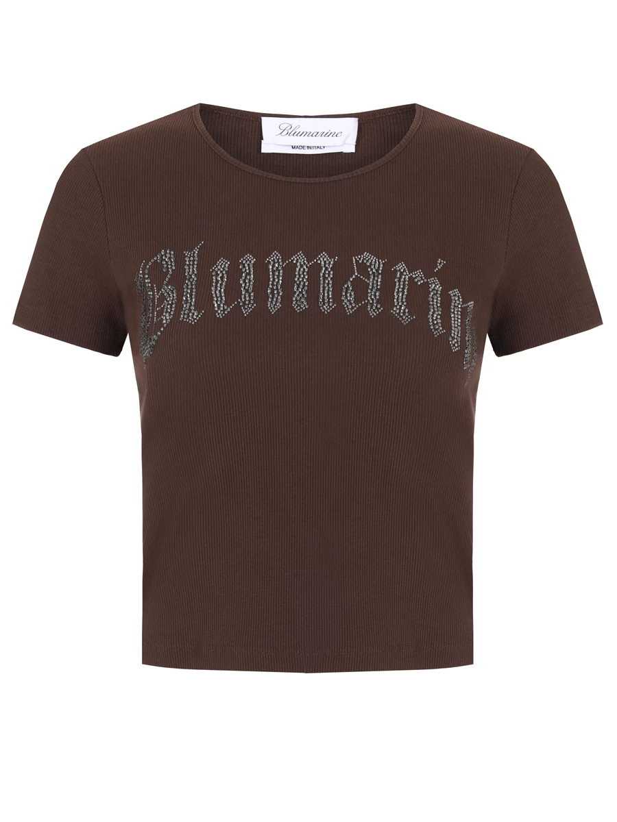 Футболка хлопковая BLUMARINE P42 2T048A N0541 Коричневый 