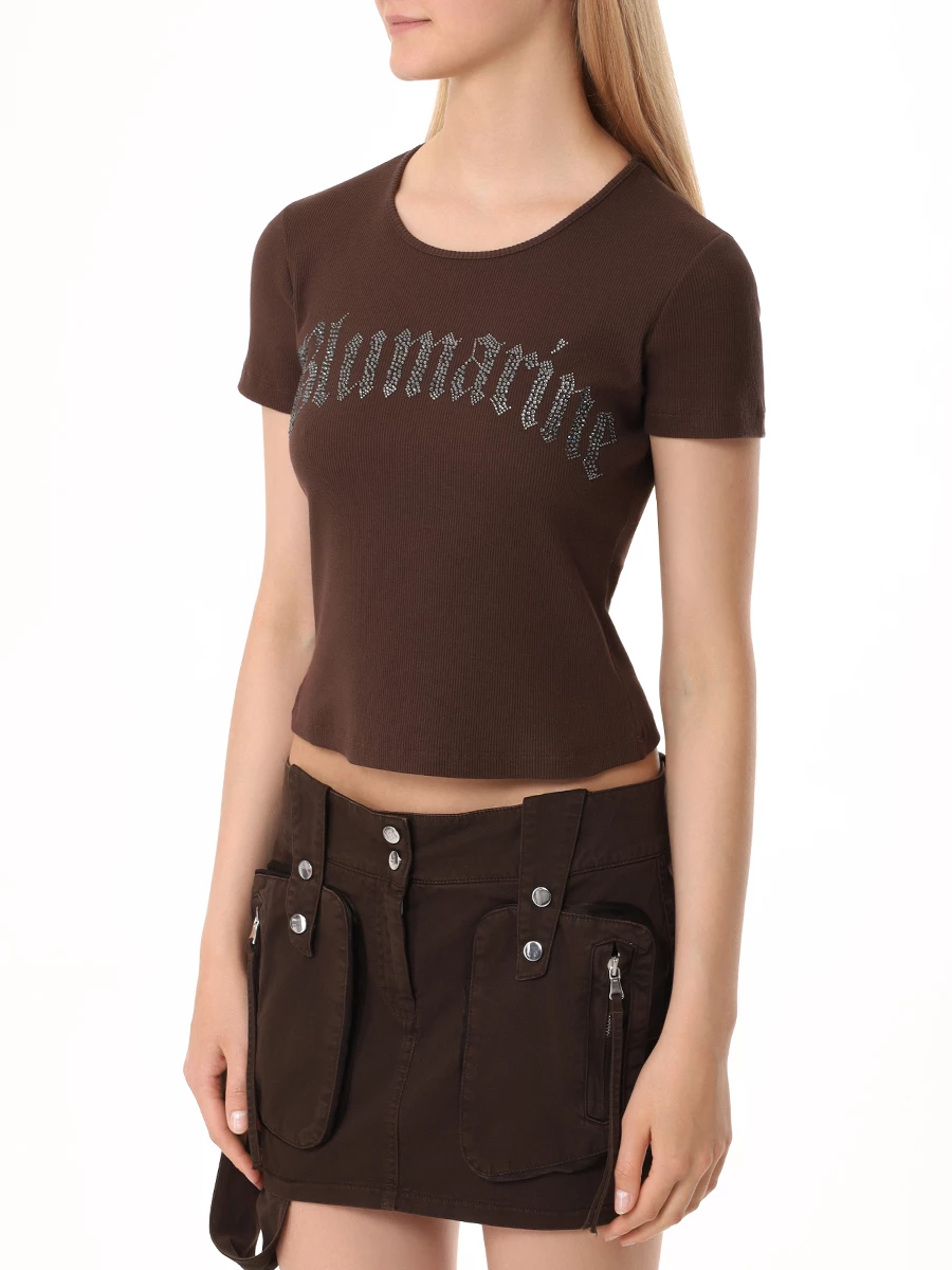 Футболка хлопковая BLUMARINE P42 2T048A N0541 Коричневый  Фото 4