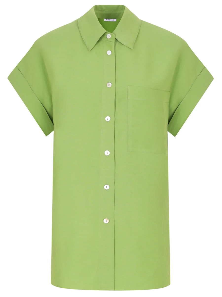 Рубашка льняная ROSEVILLE SS232814M/LIM, размер 42, цвет зеленый SS232814M/LIM - фото 1