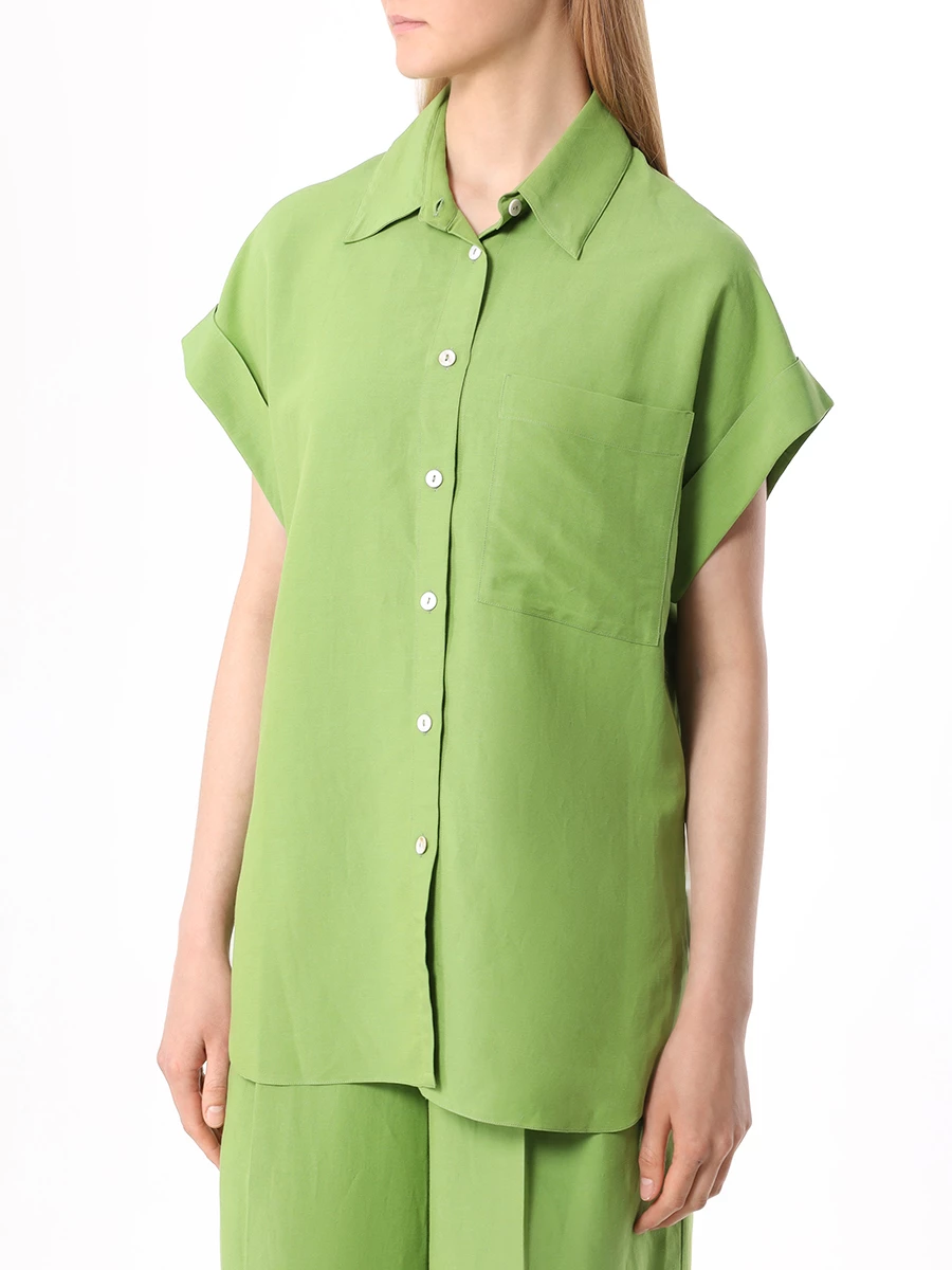 Рубашка льняная ROSEVILLE SS232814M/LIM, размер 42, цвет зеленый SS232814M/LIM - фото 4