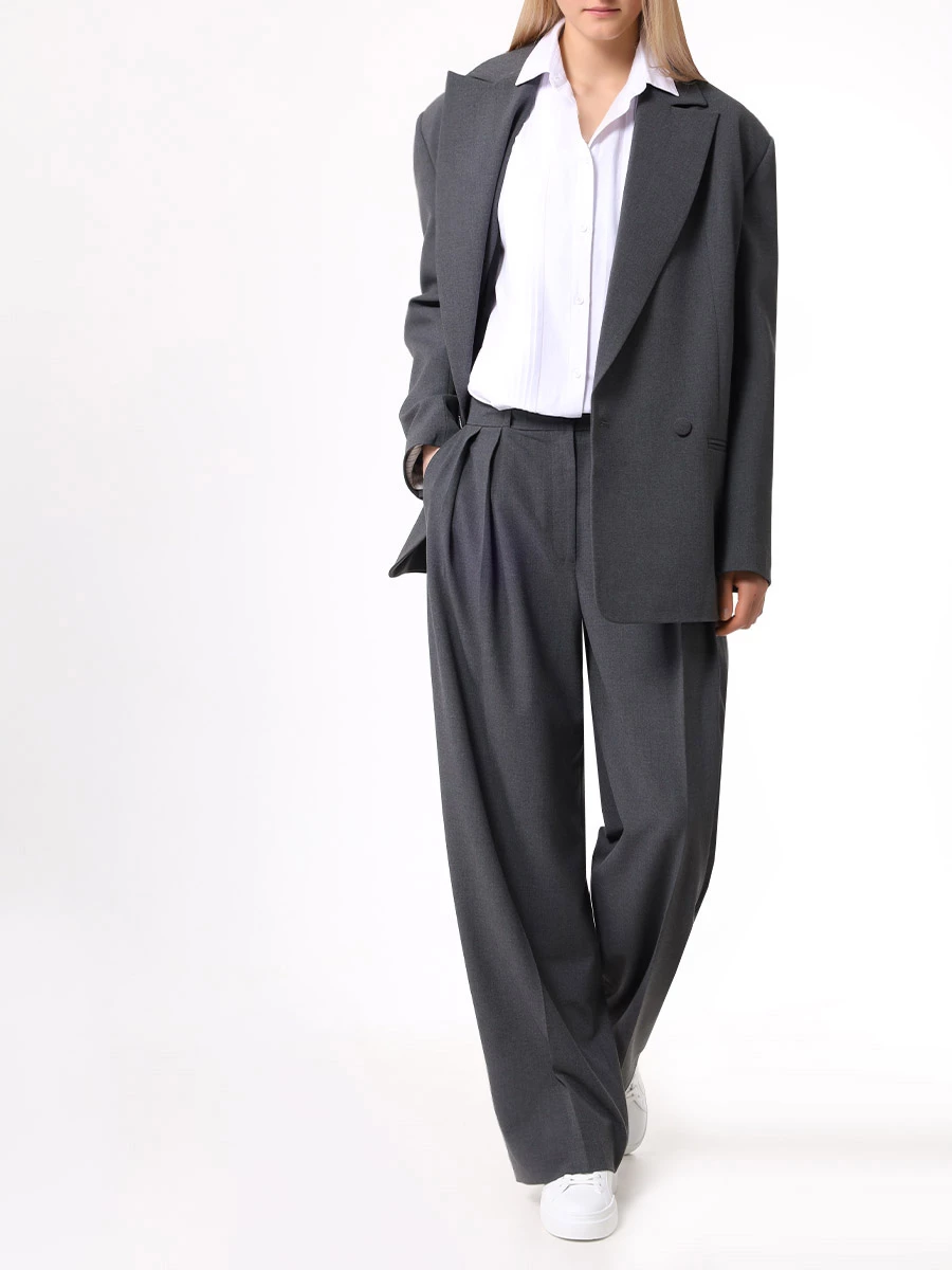 Брюки однотонные YULIAWAVE 1B4PS50501715GRAP Серый  Фото 2