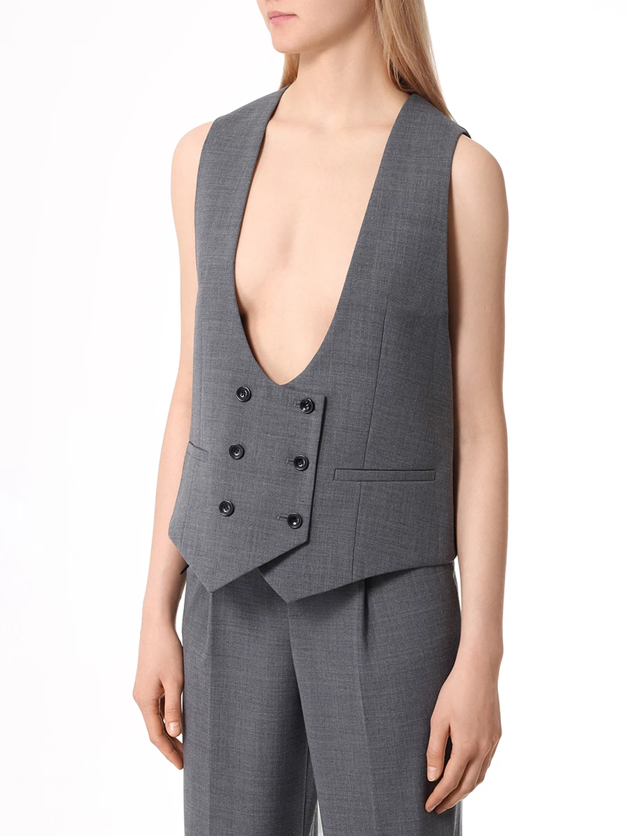 Жилет однотонный YULIAWAVE 1A4VT00702239GRAP Серый  Фото 4