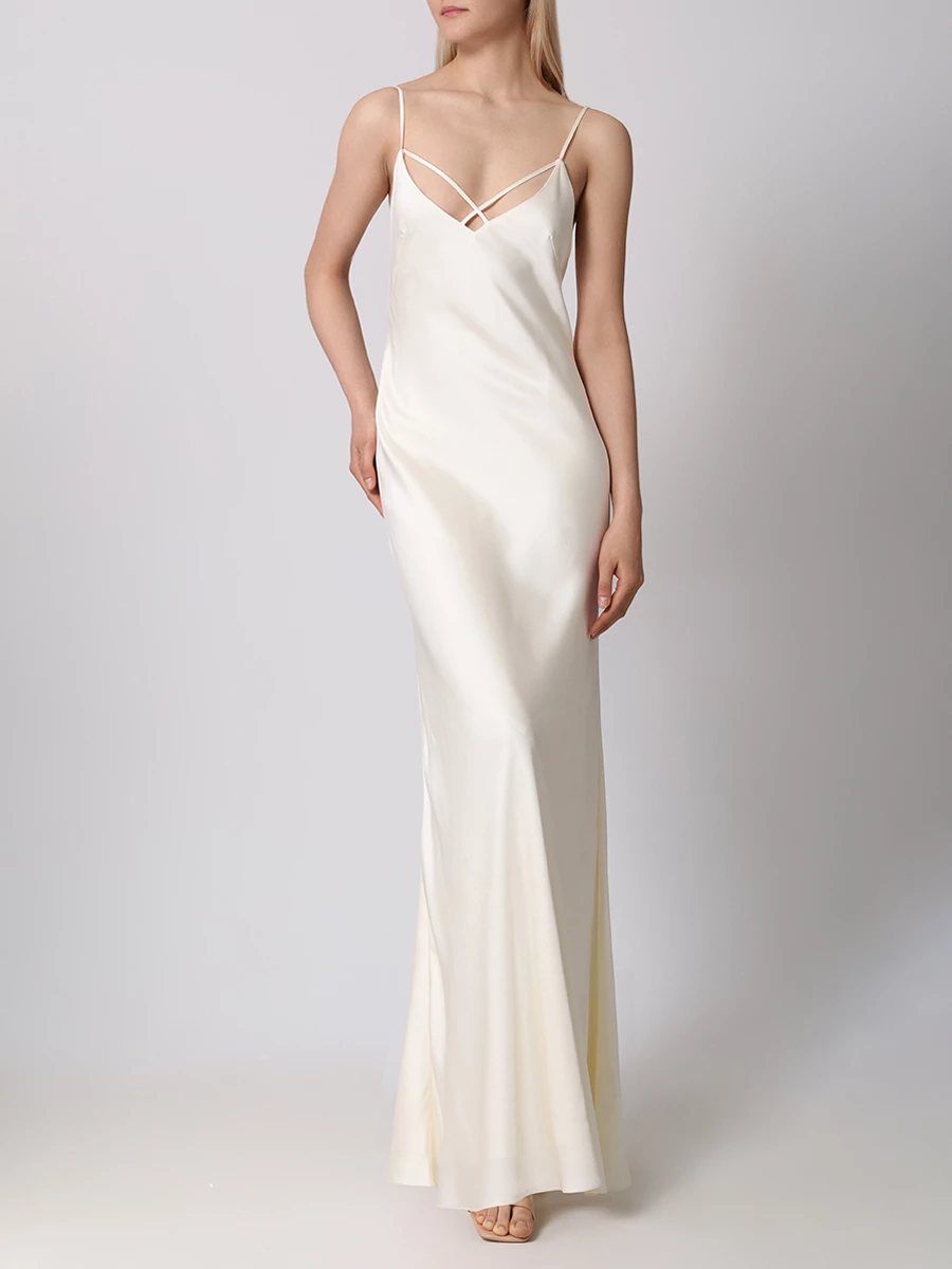 

Платье однотонное, Кремовый, 1A4DS03102270LTCM