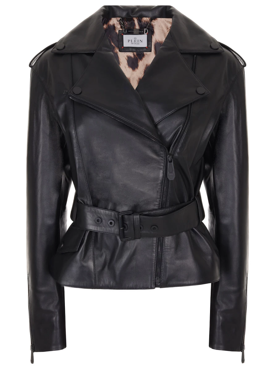 Куртка кожаная PHILIPP PLEIN WLB1058/02, размер 44, цвет черный
