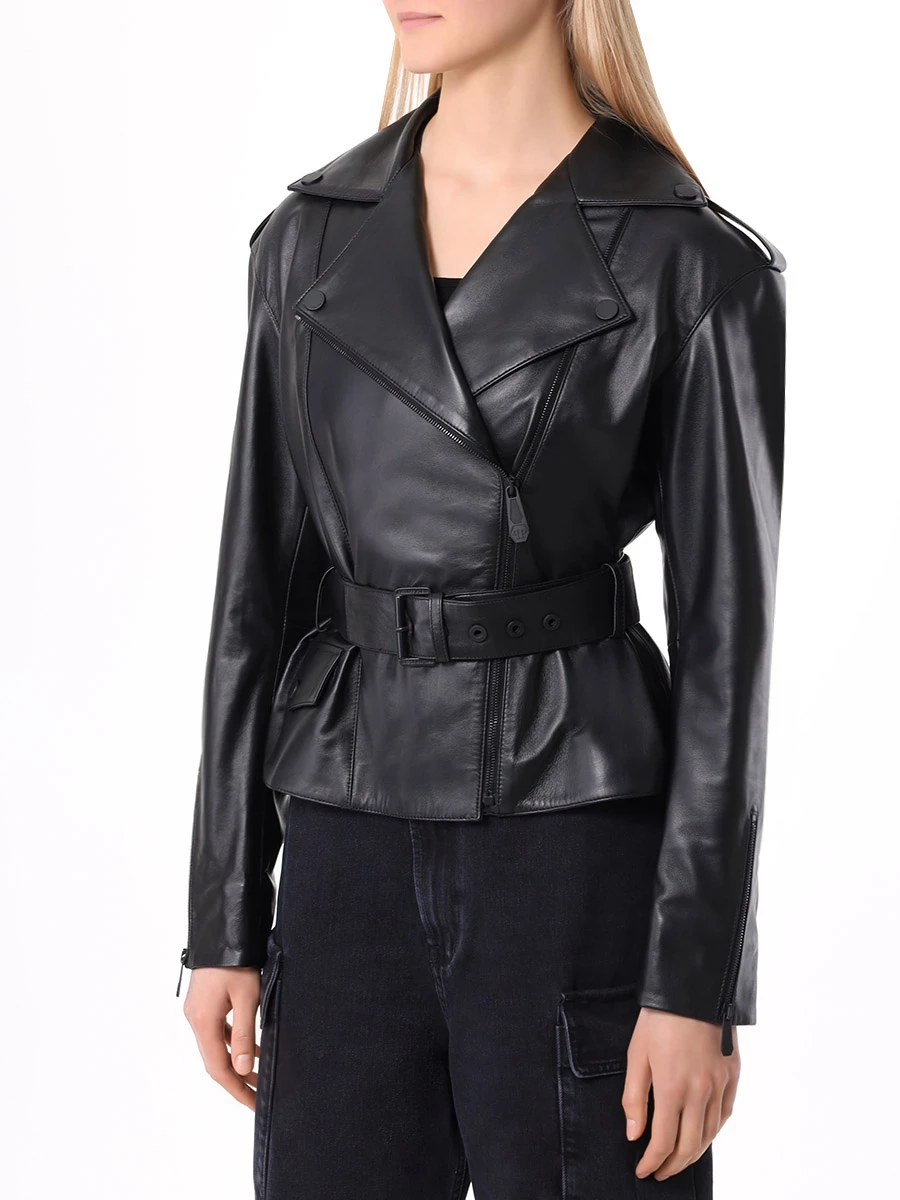 Куртка кожаная PHILIPP PLEIN WLB1058/02 Черный  Фото 4