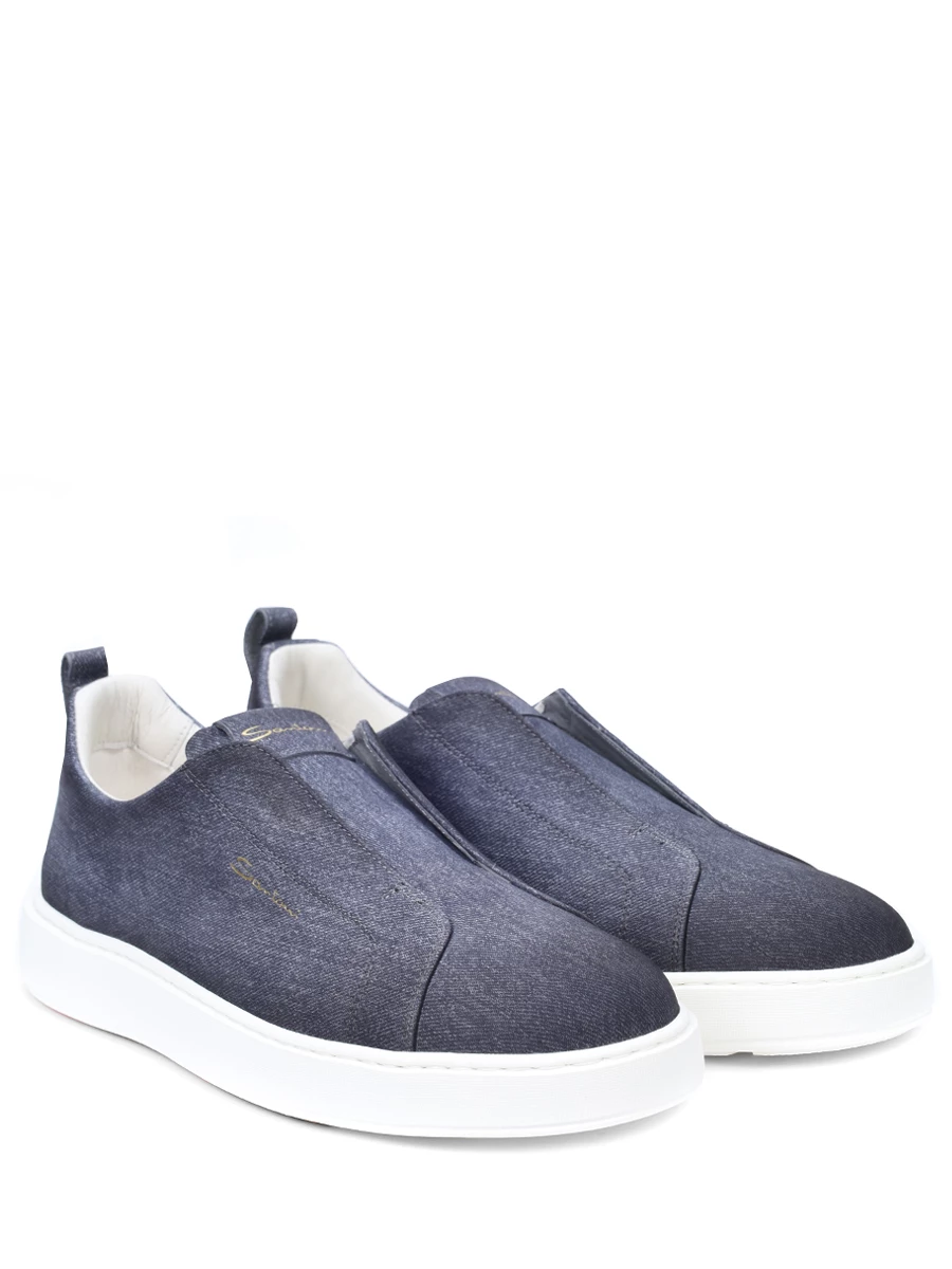 Кеды кожаные SANTONI MBCD21959BARGJMCG80 Деним  Фото 2