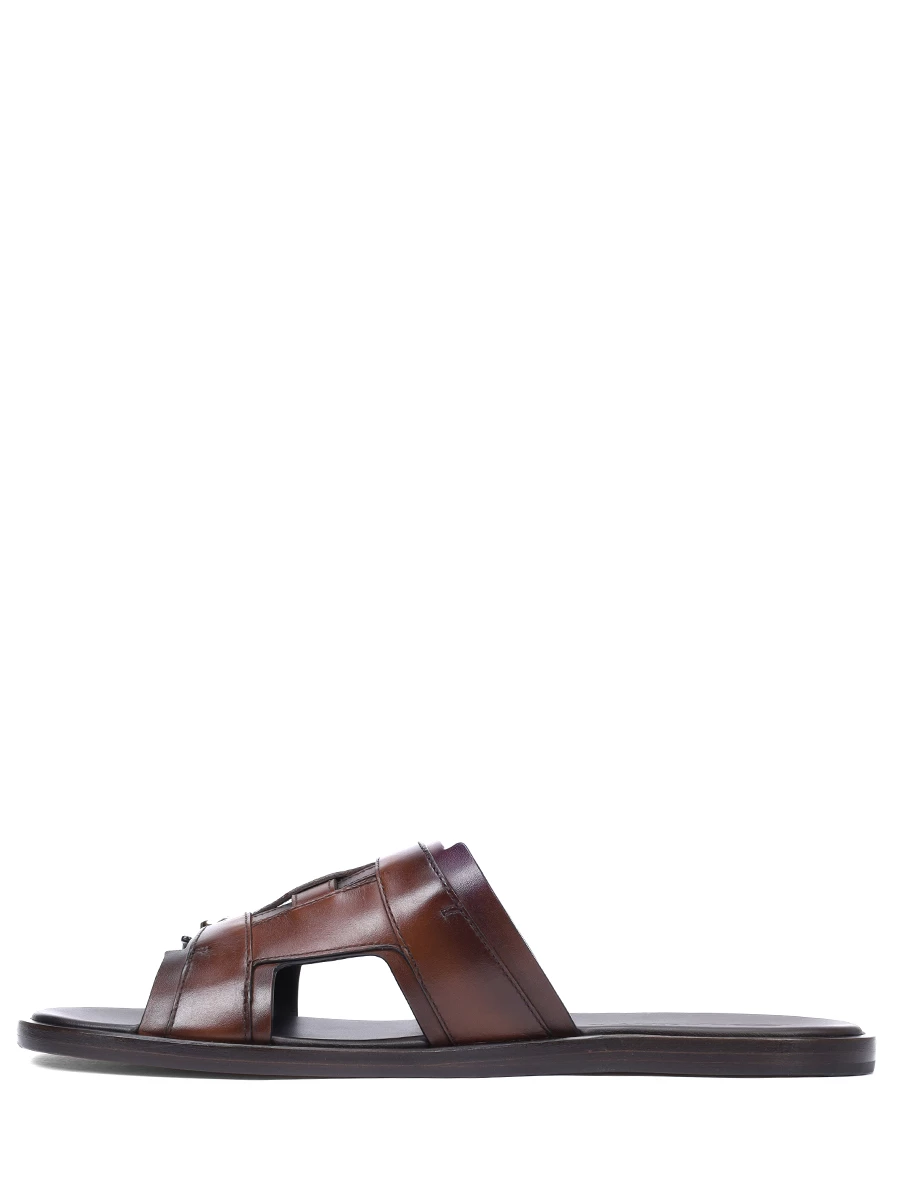 Шлепанцы кожаные SANTONI MCEG18794HC6MGORT50 Коричневый  Фото 3