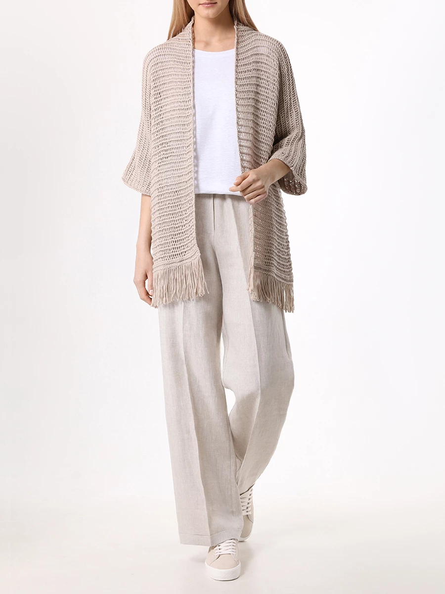 Кардиган хлопковый LE TRICOT PERUGIA 26025/6591 Бежевый  Фото 2