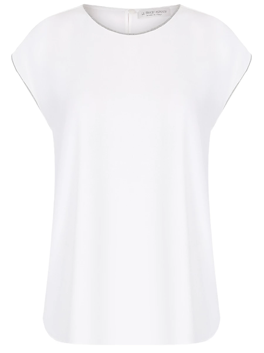 Блуза из крепа LE TRICOT PERUGIA 66665/354, размер 48, цвет белый