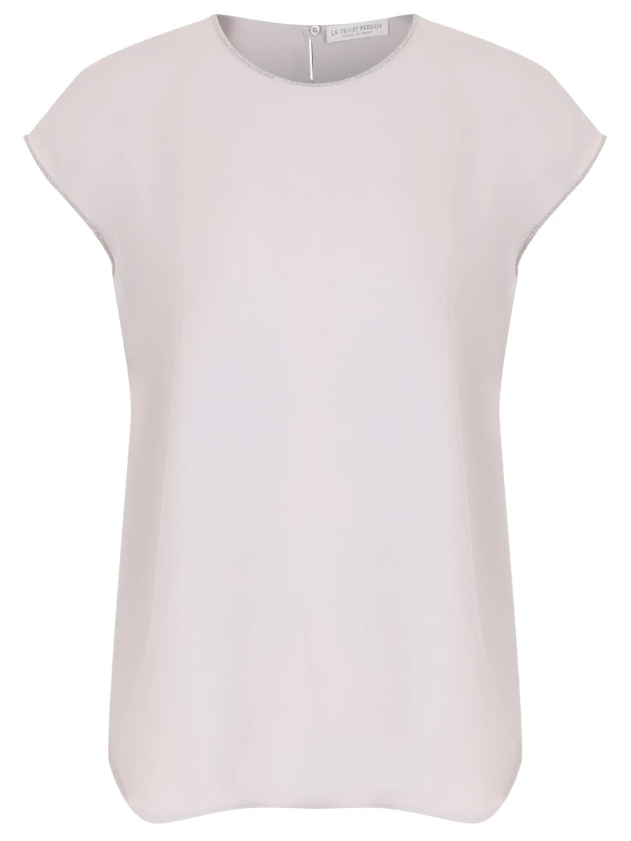 Блуза из крепа LE TRICOT PERUGIA 66665/5377, размер 46, цвет серый