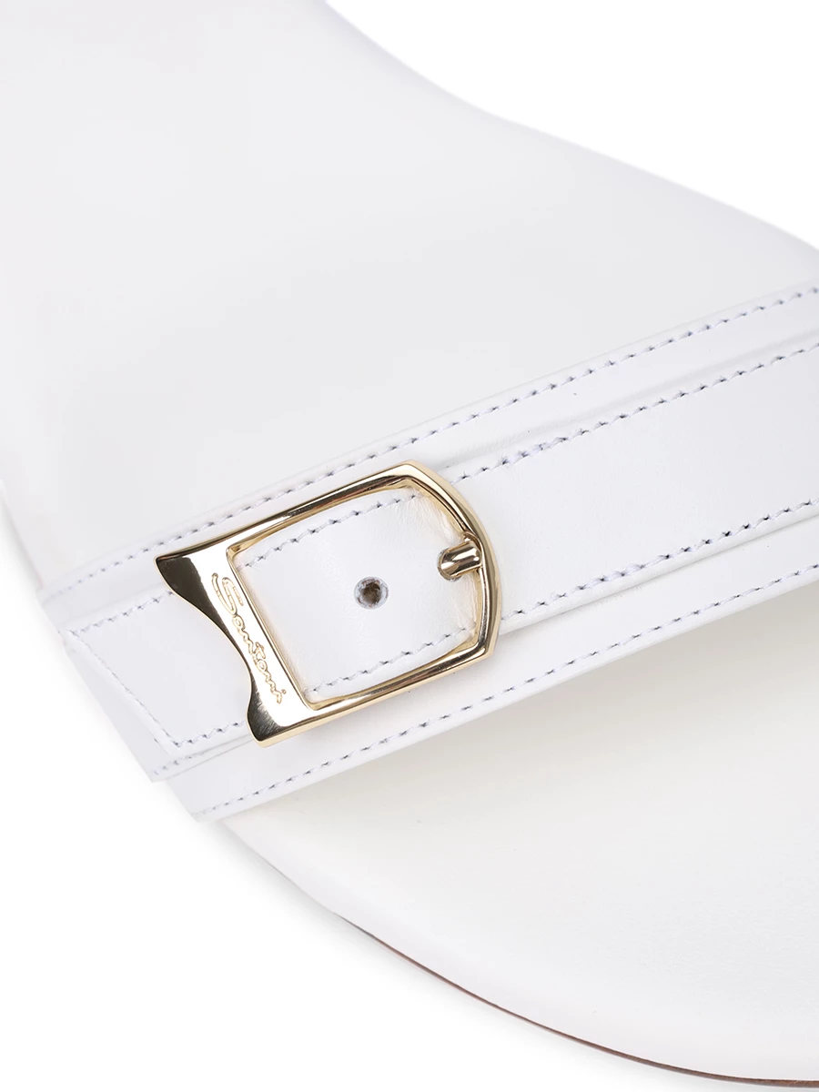 Сандалии кожаные SANTONI WHCP70837HA1TYLCI80, размер 37, цвет белый - фото 5